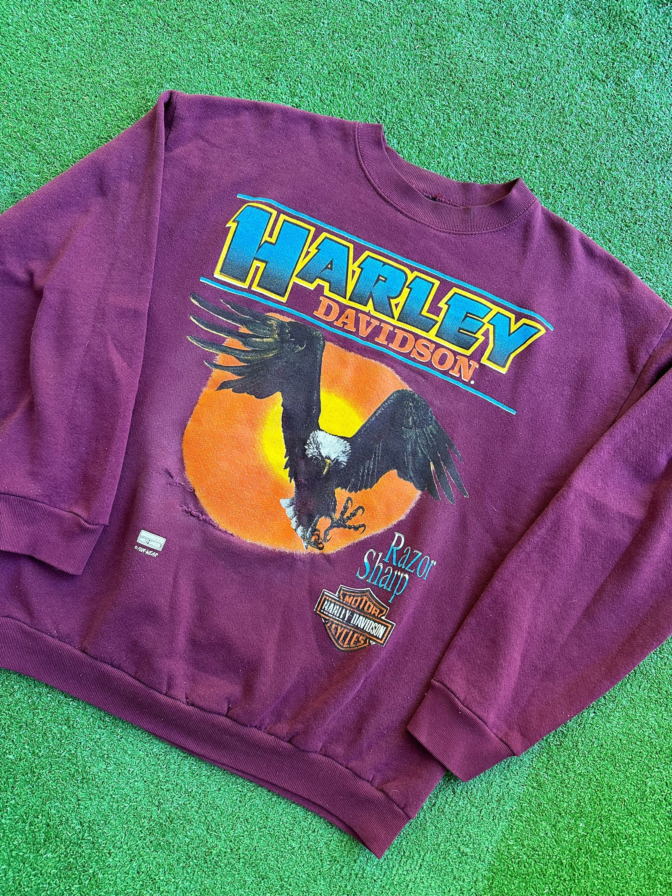 harley davidson razor sharp crewneck size large