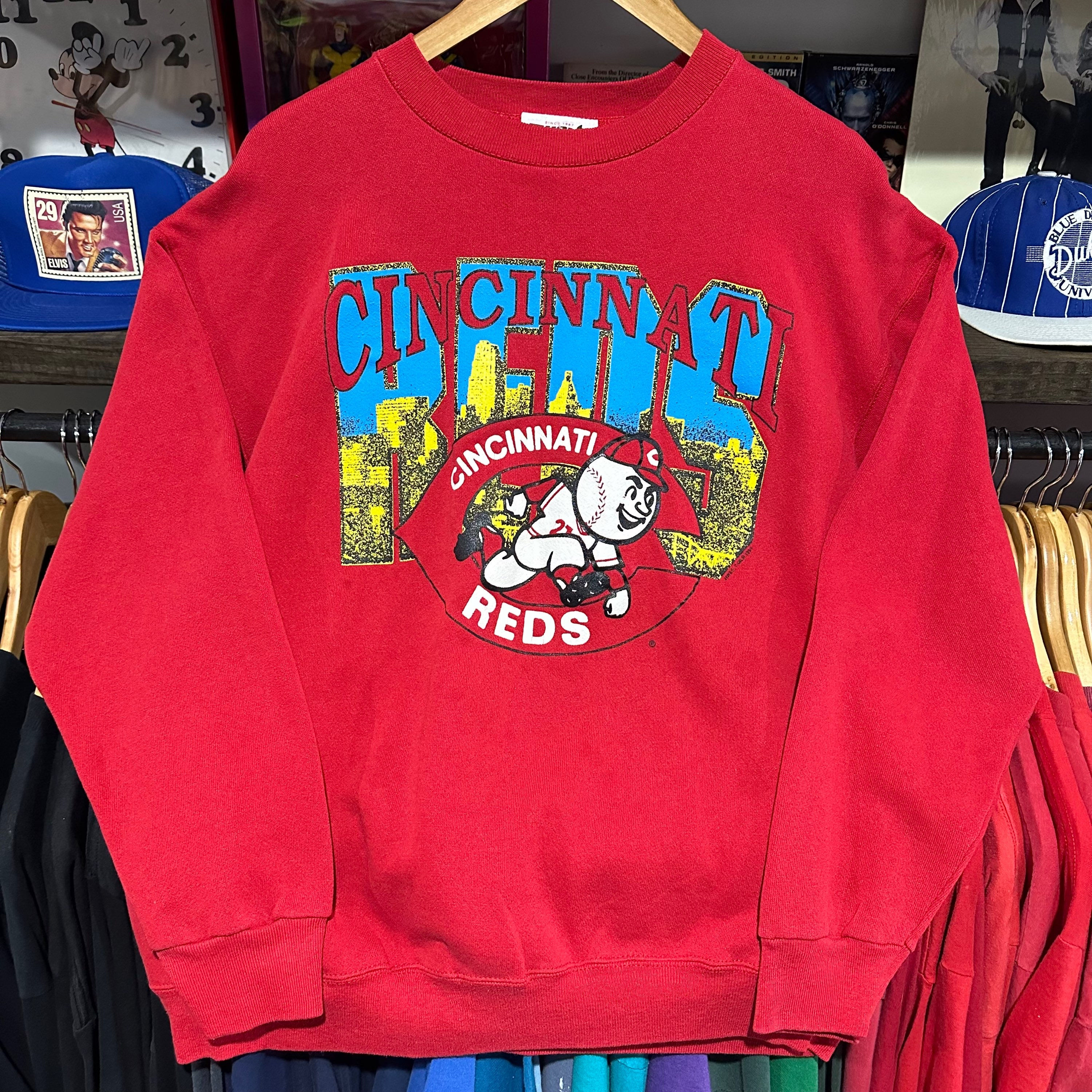 1991 cincinnati reds mlb crewneck size large