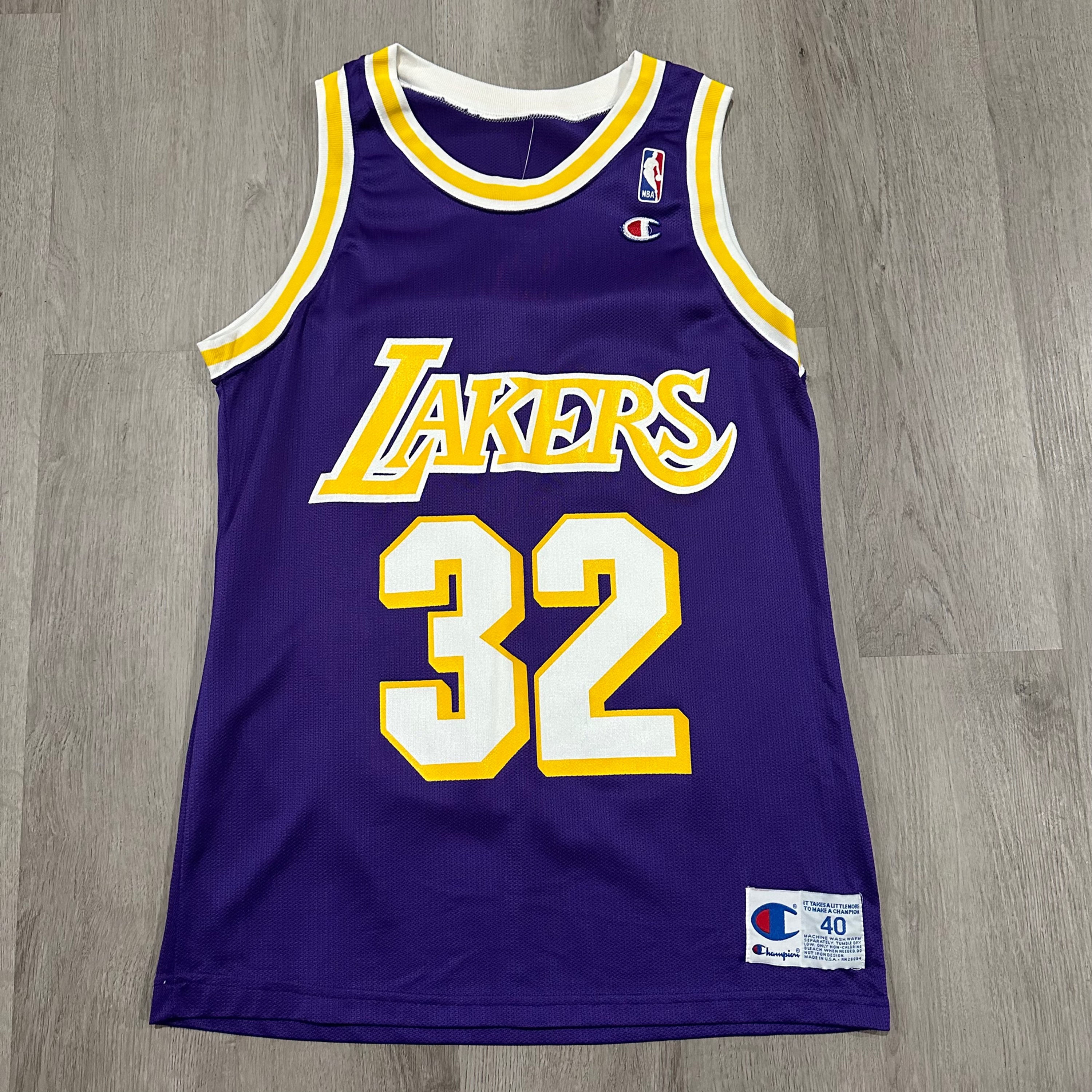 los angeles lakers magic johnson champion nba jersey size medium (40)