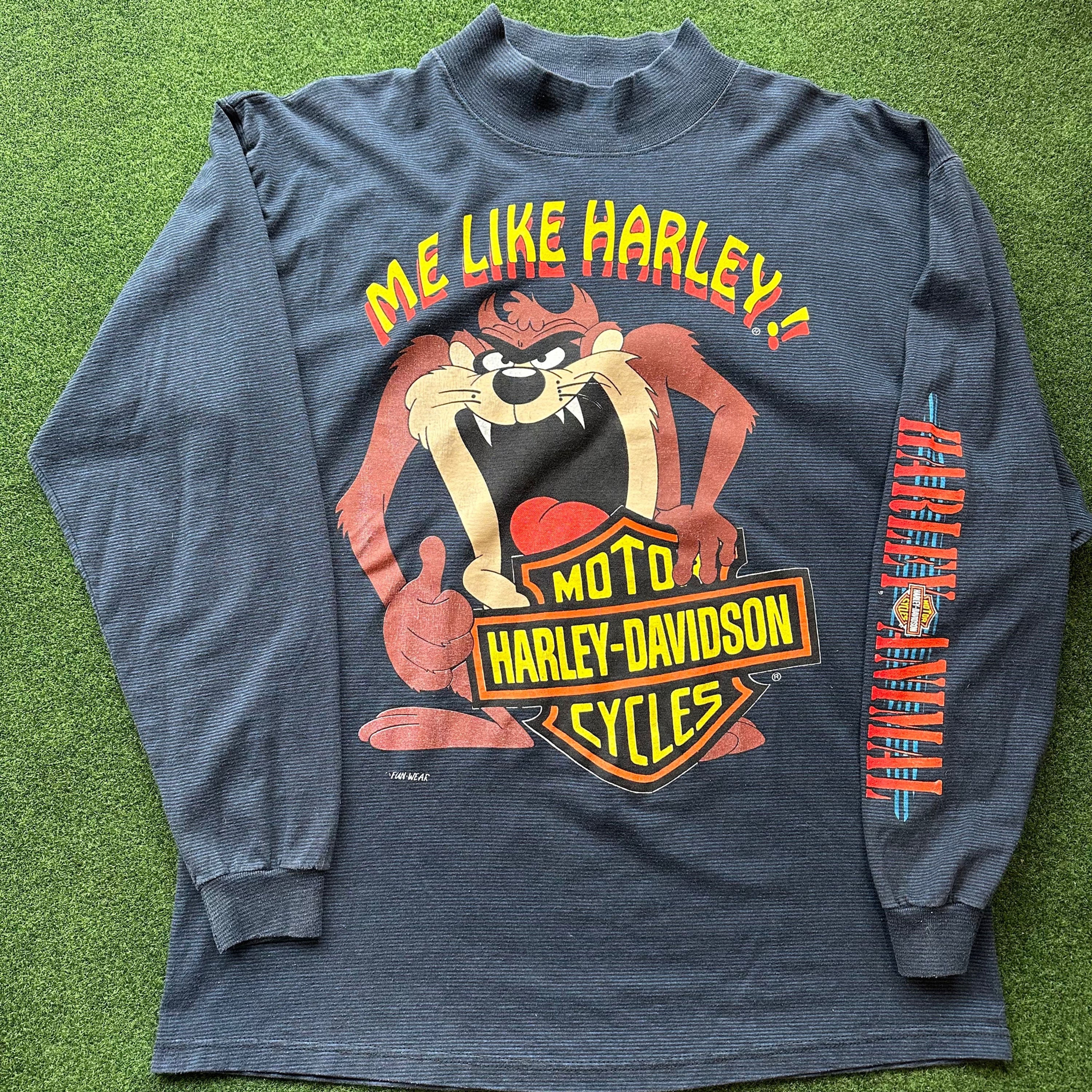 harley davidson taz loony tunes tee size large