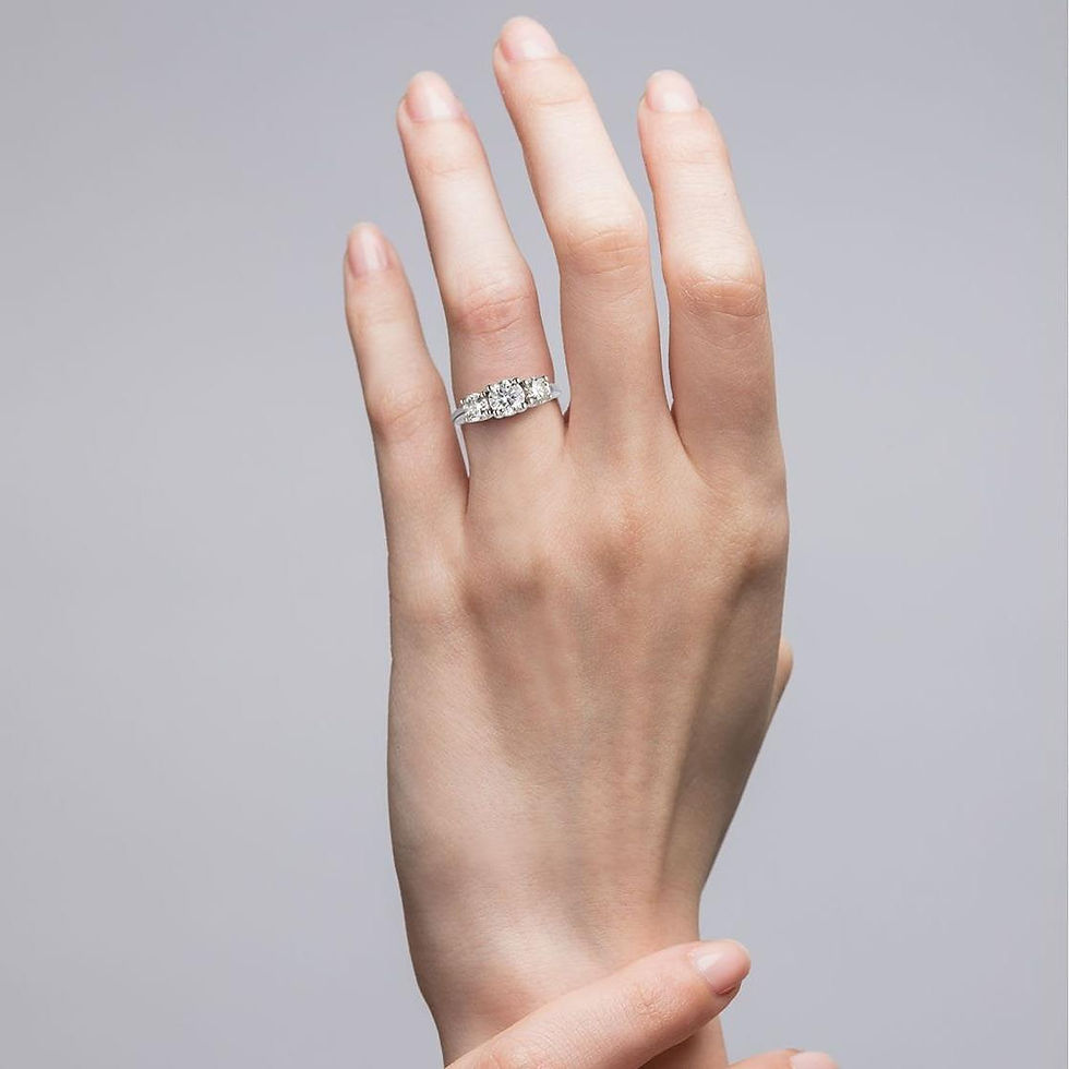Thumbnail: 2 CTW AGI Certified Lab Grown Diamond (G-VS) Three Stone Engagement Ring in