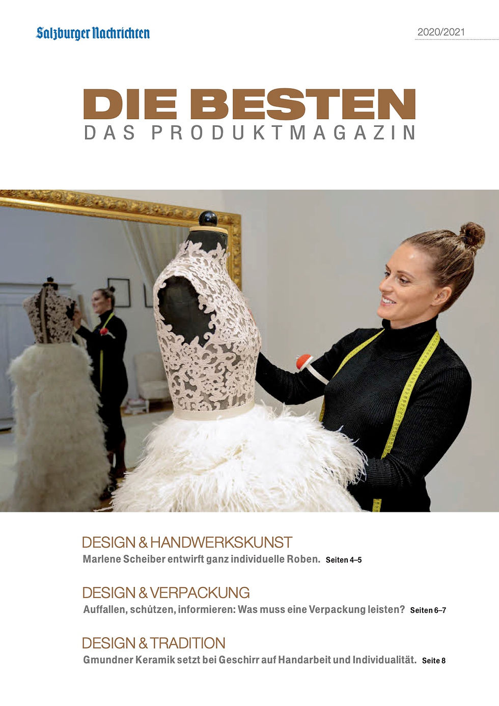 Designerin Marlene Scheiber mit der Siegerkreation des Austrian Haute Couture Award 2013 "Black Desire"