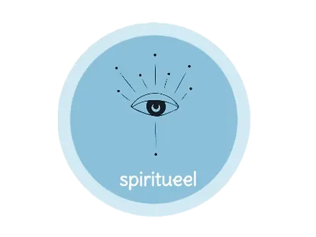 Illustratie van een mystiek oog met stralen, wat spiritueel bewustzijn, het derde oog en spirituele filosofieën symboliseert.