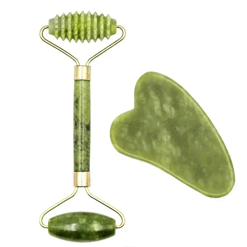 Thumbnail: Natural Jade Roller Face Gua Sha Natural Stone Body Neck Massager