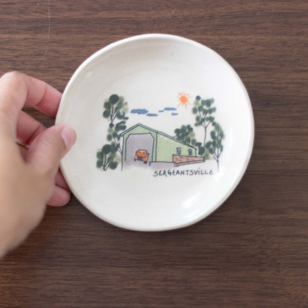 Sergeantsville Covered Bridge Dish