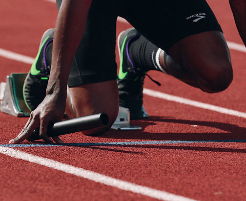 Runner At Starting Blocks