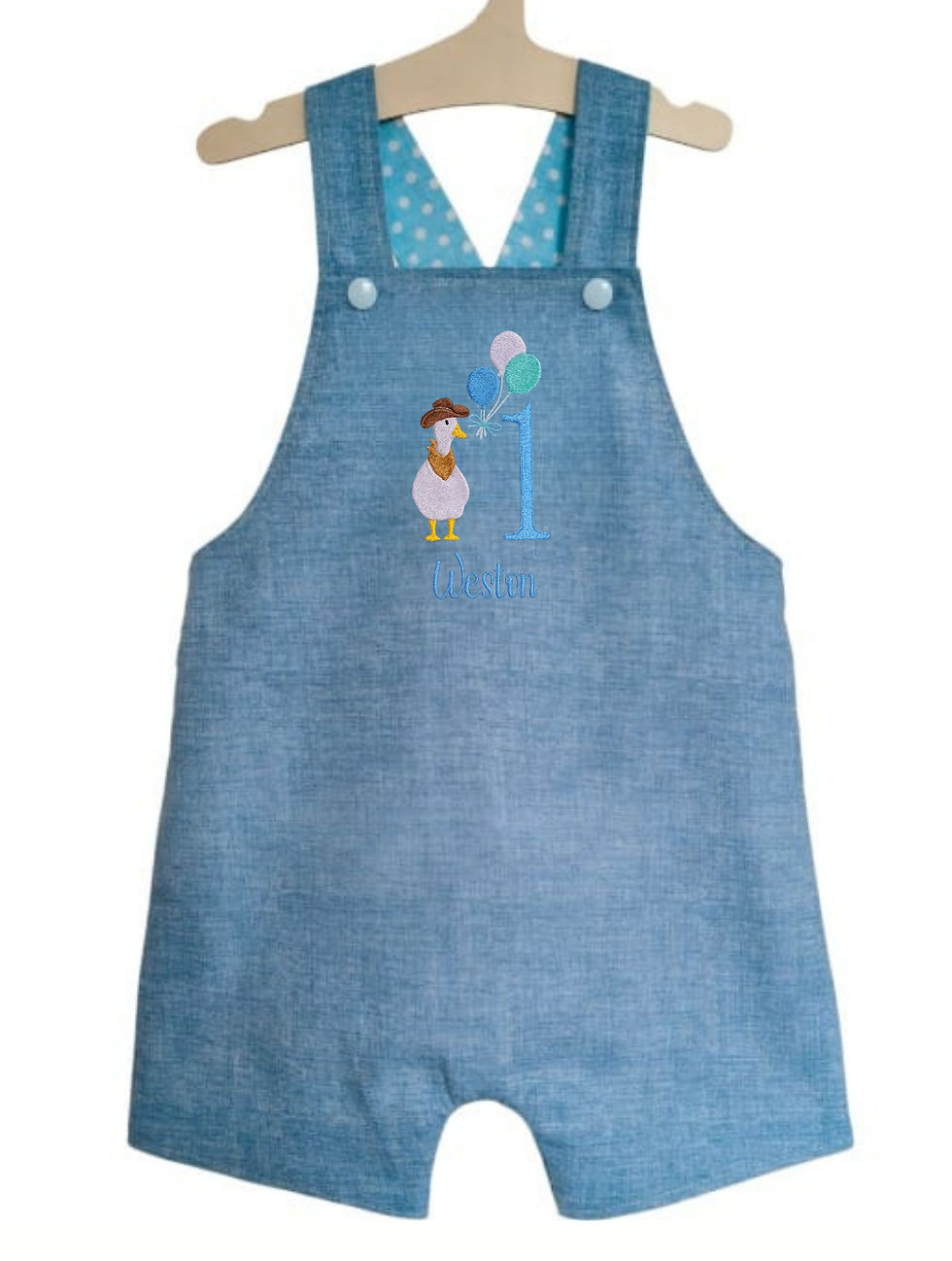 Thumbnail: Handmade boys birthday romper. Cowboy & Western theme birthday