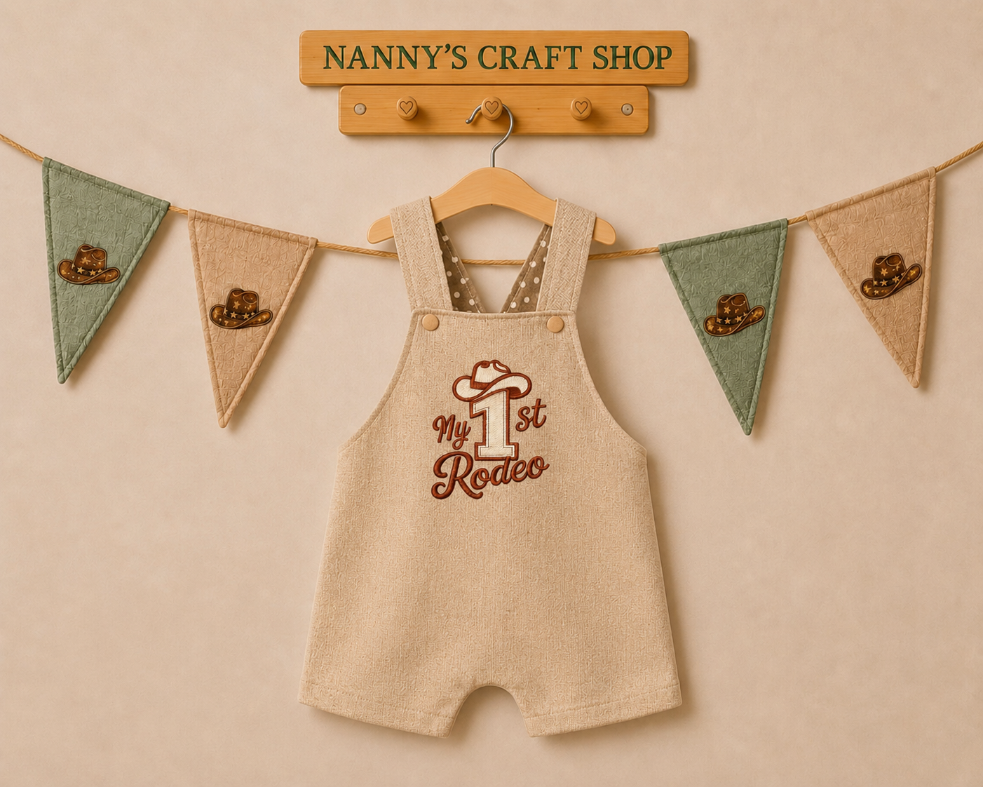 Handmade boys rodeo romper
