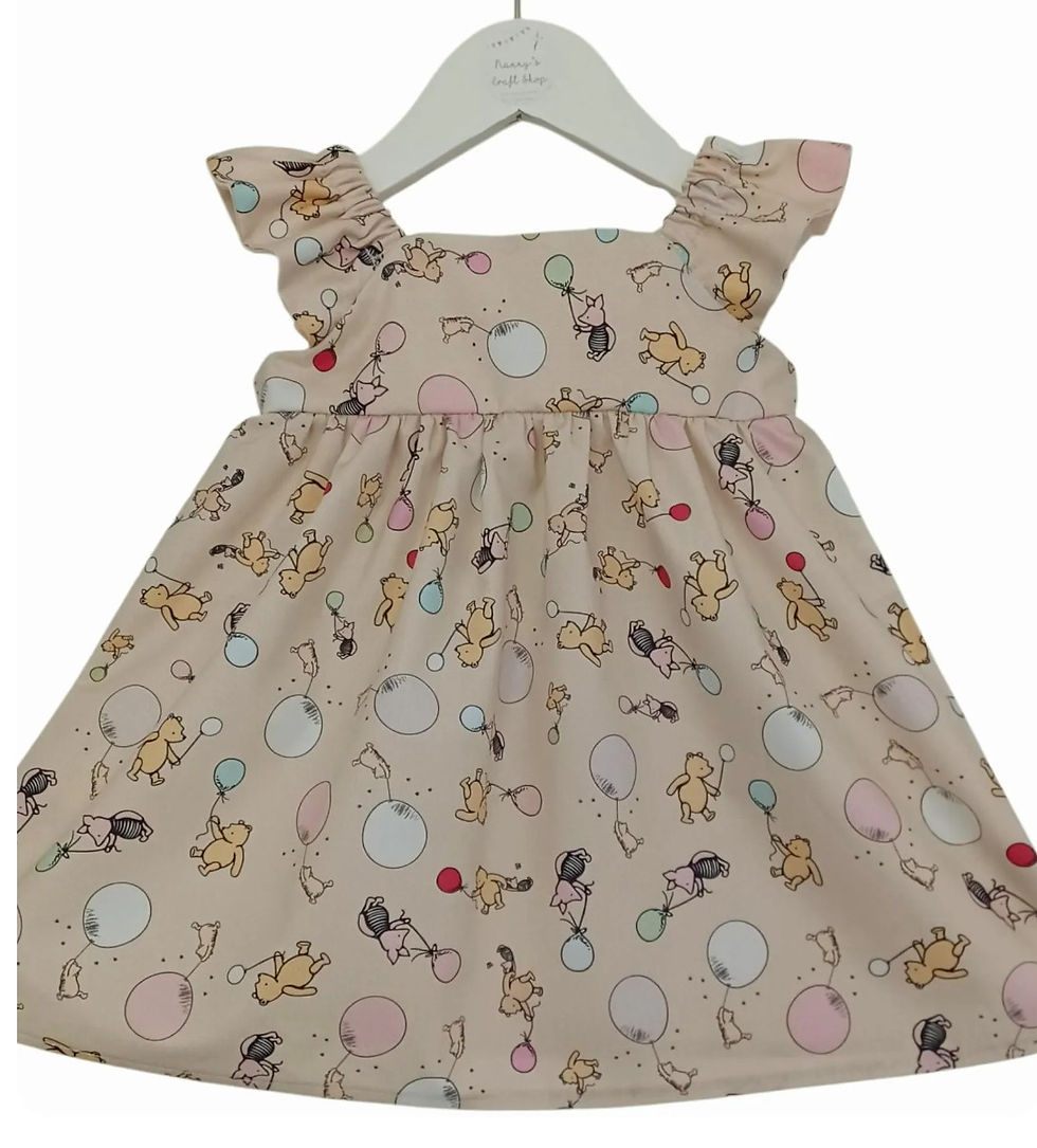 Thumbnail: Handmade girls Winnie The Pooh dress. Girls birthday dress. Photo shoot dress