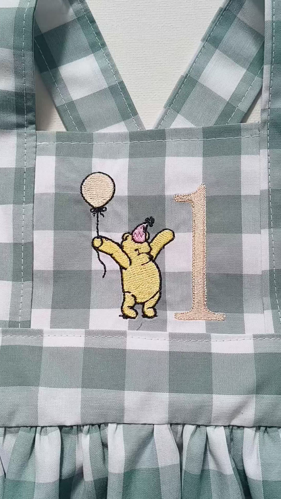 Thumbnail: Handmade girls birthday dress. Winnie The Pooh girls dress