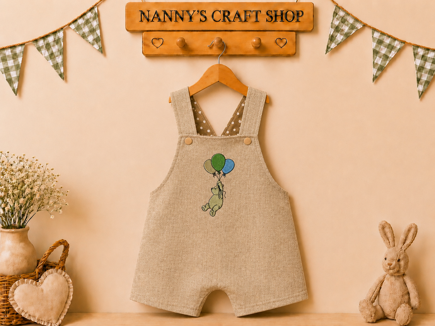 Handmade baby Winnie The Pooh romper. Baby gift. Toddler romper. Boys birthday