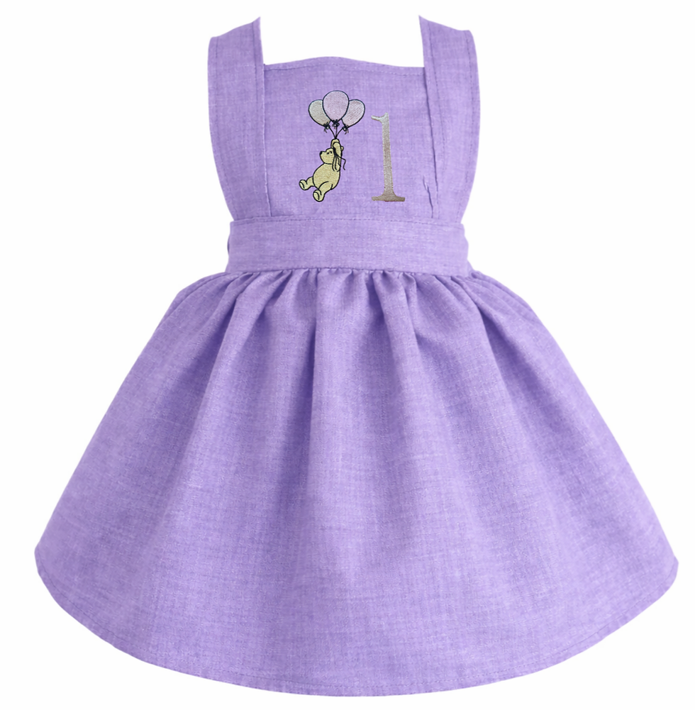Thumbnail: Handmade girls birthday dress. Winnie The Pooh girls dress