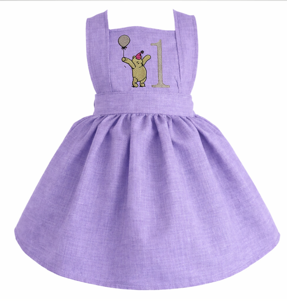 Thumbnail: Handmade girls birthday dress. Winnie The Pooh girls dress