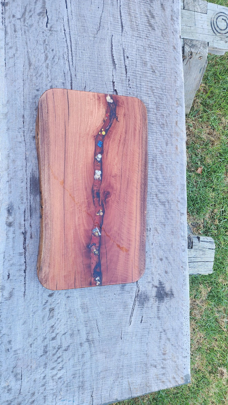Thumbnail: Lego Lava Chasm – Ironbark “Hot Lava” Resin Serving Board-164