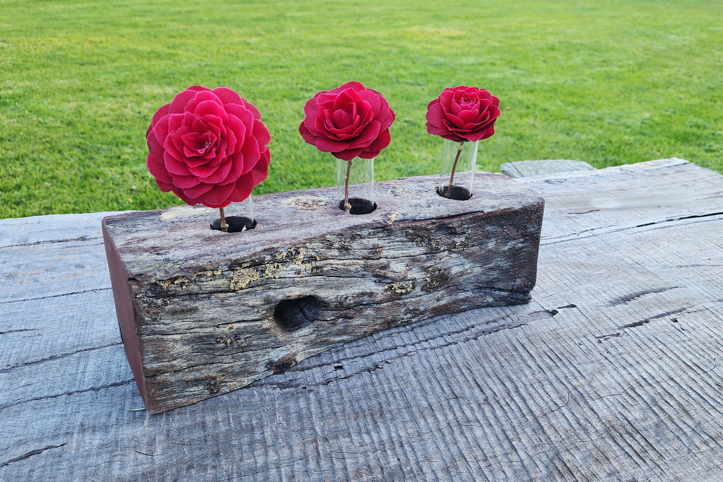 Heritage Redgum Fence Post Tube Vase-po2
