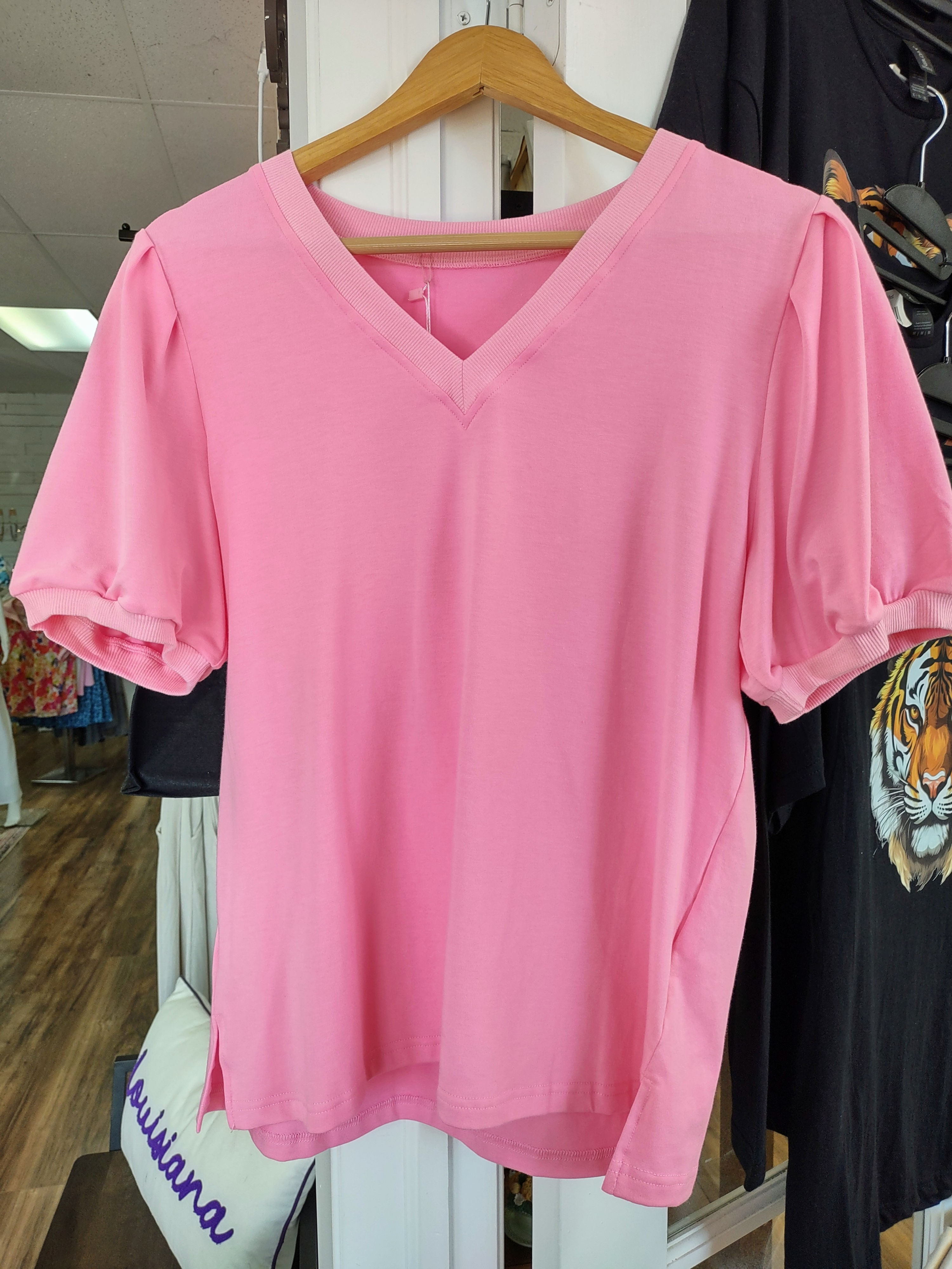Bon Bon Pink Top (T-shirt material)