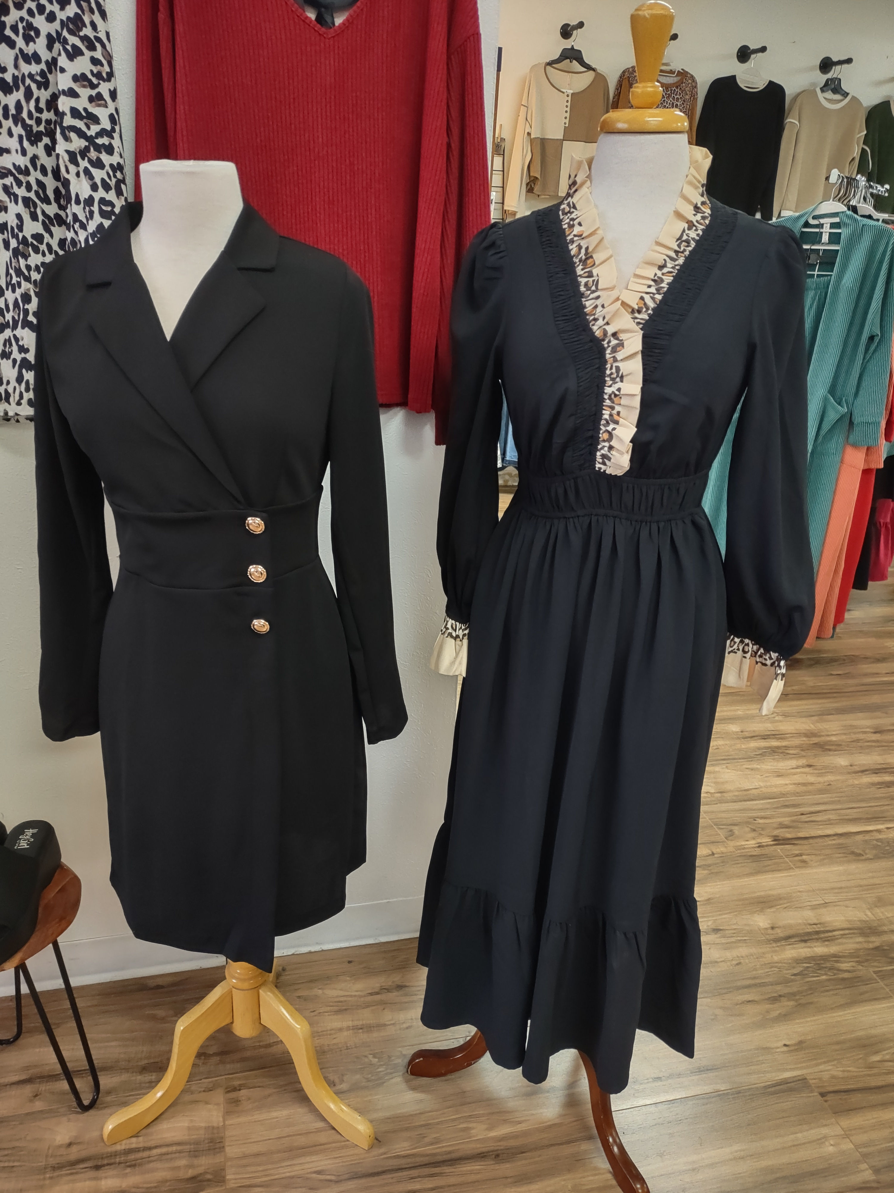 Black Leopard Maxi Dress