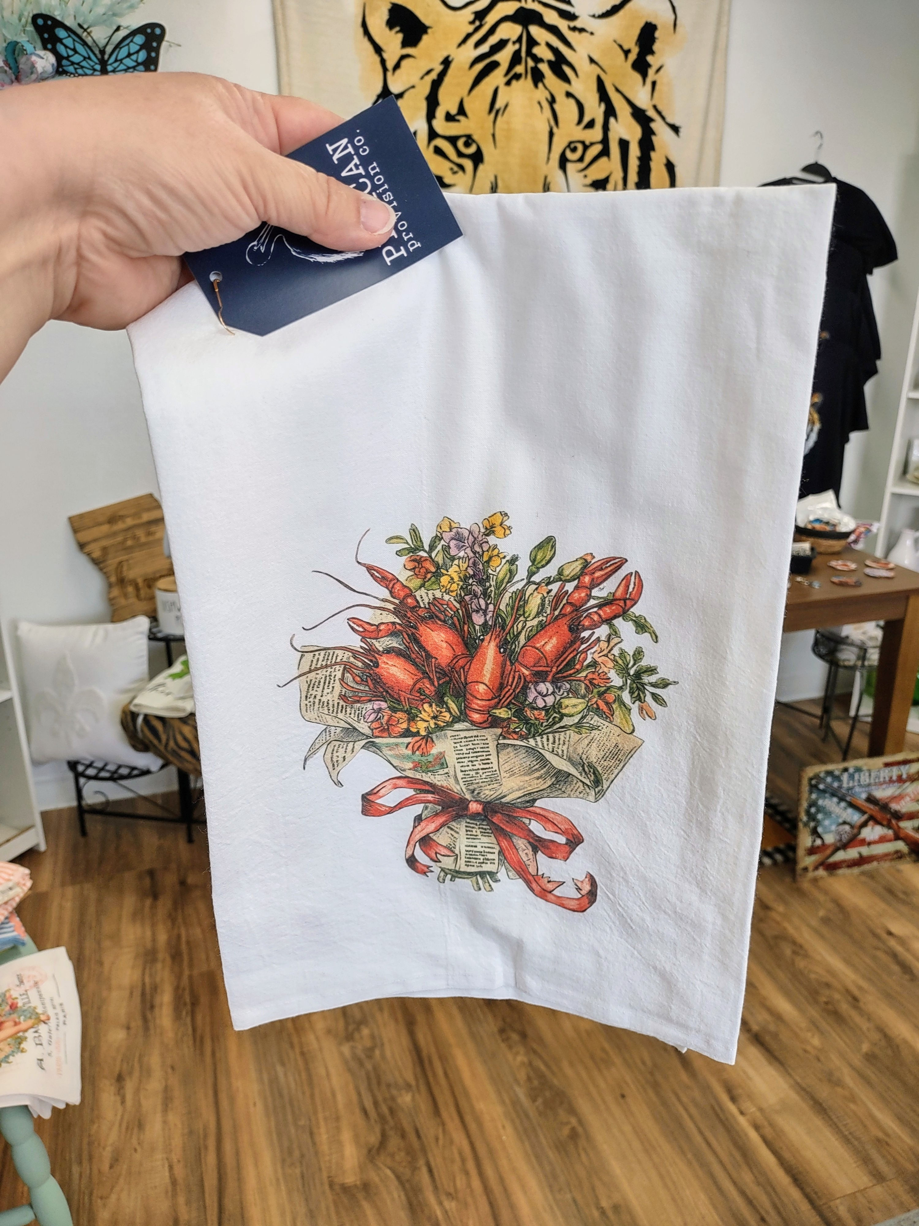 Crawfish Bouquet Tea Towel 