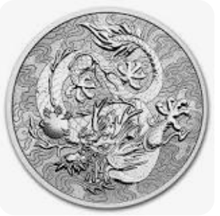 MONEDA 1 OZ PLATA - DRAGON (2021)