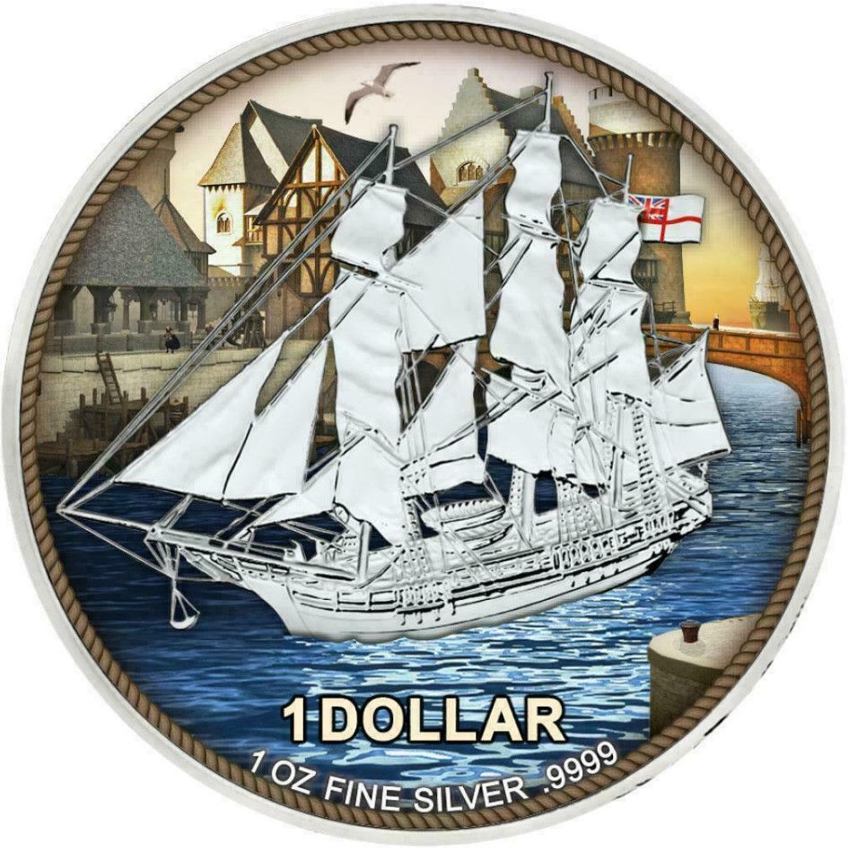 MONEDA 1 Oz PLATA ISLAS COOK (2022) COLOR