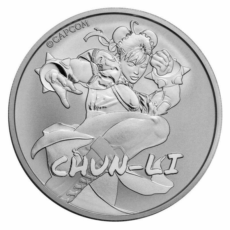 MONEDA CHUN - LI - STREET FIGHTER1OZ PLATA (2022)