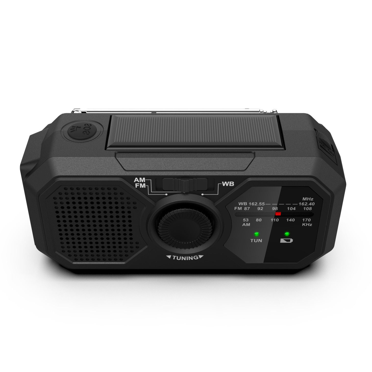 RADIO LINTERNA CON ALARMA - DINAMO (MANIVELA)