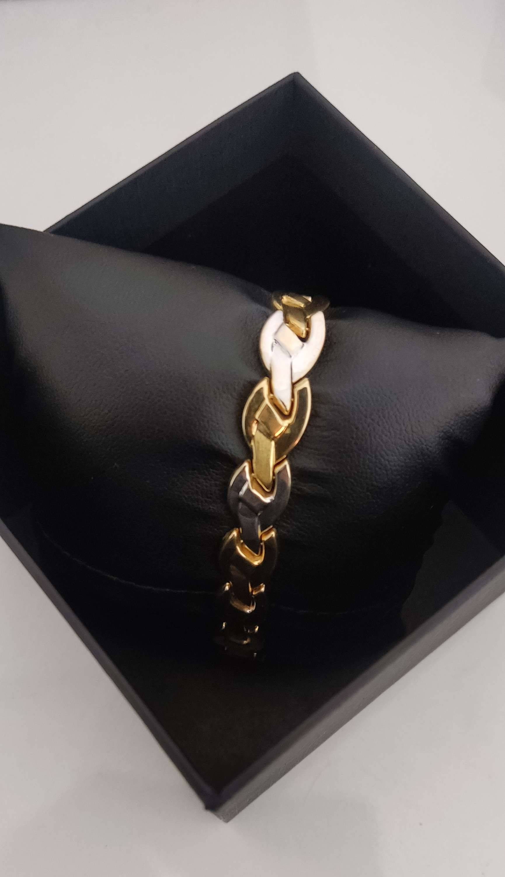 PULSERA CADENA MACIZA ORO AMARILLO Y BLANCO (14,72 g)