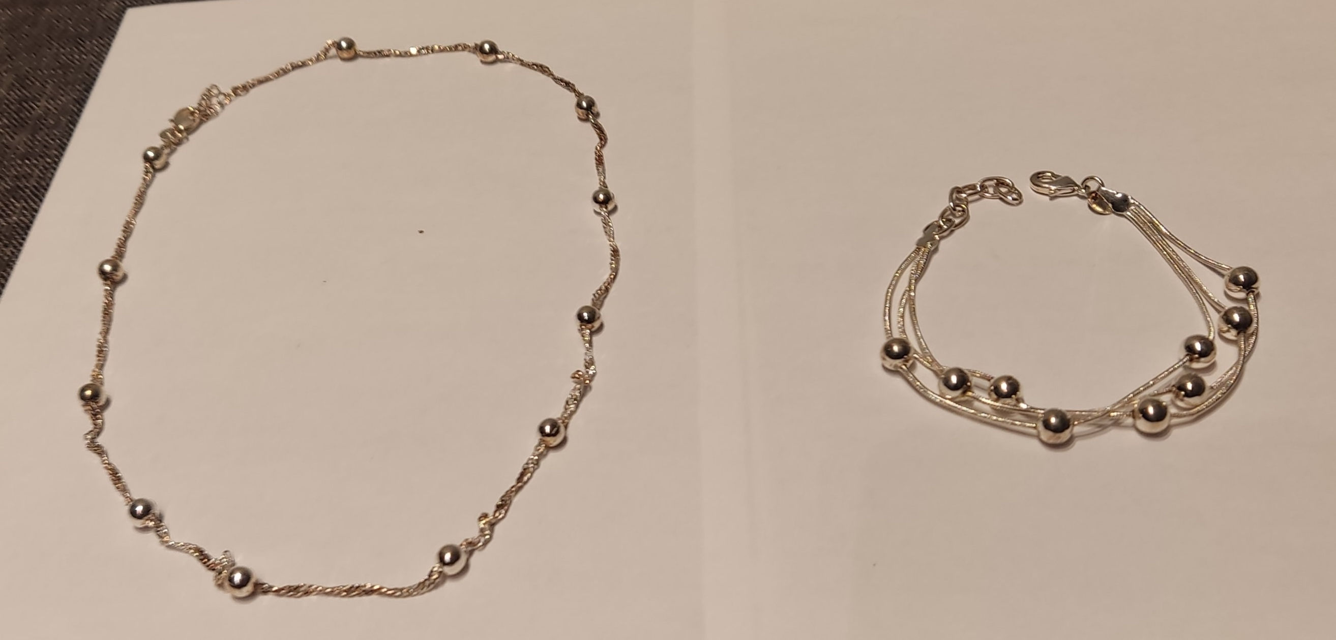 CADENA + PULSERA BOLAS PLATA .925 (12,5 G)