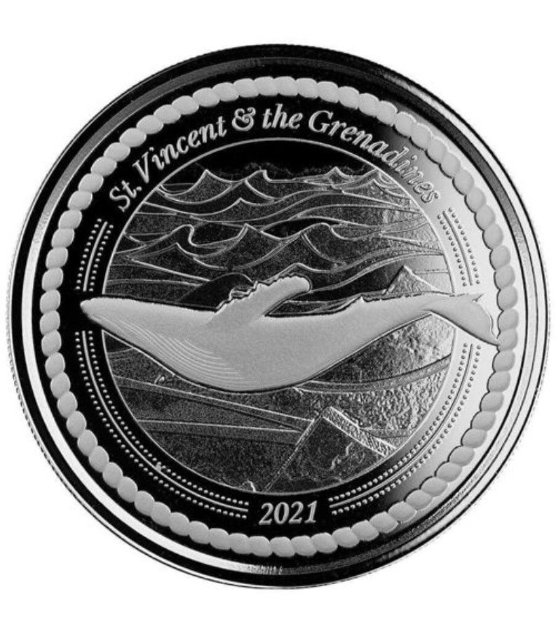 MONEDA 1 OZ PLATA SAINT VICENTSGRENADINES BALLENA (2021)