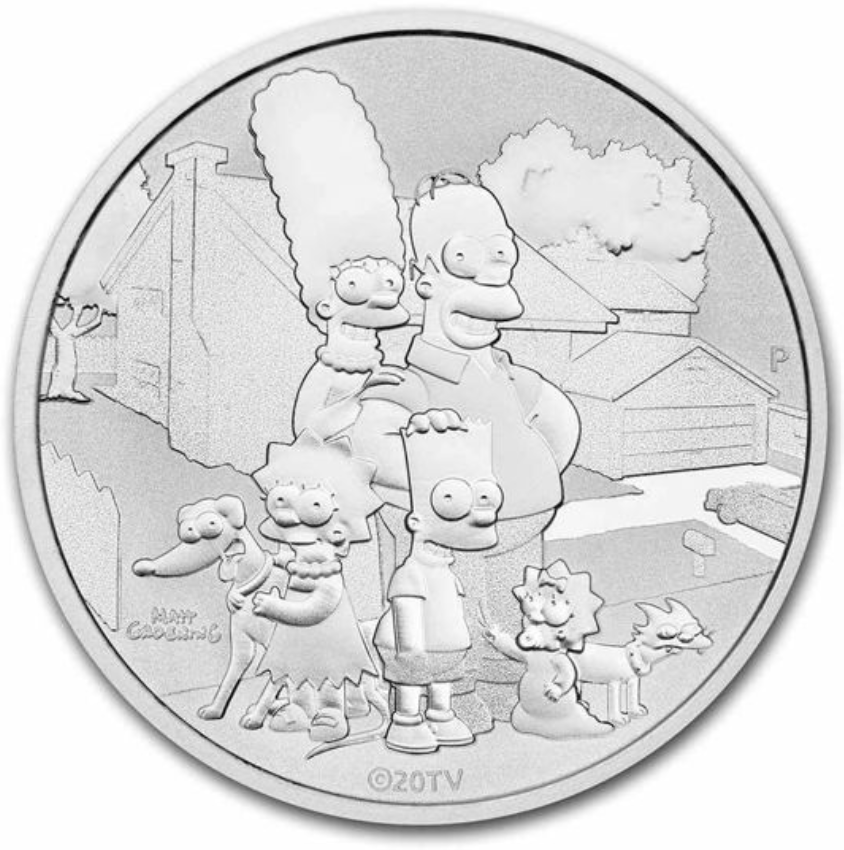 MONEDA 1OZ PLATA - SIMPSON FAMILY . TUVALU (2021)