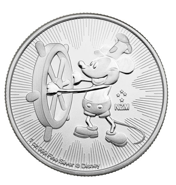 MONEDA 1 oz PLATA .9990 - MICKIE MOUSE - Steamboat Willie (2017)