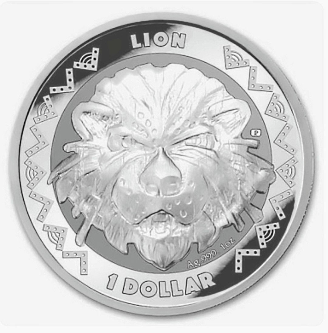 MONEDA LEON DE SIERRA LEONA - 5 GRANDES - PLATA .999