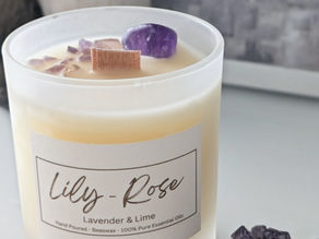 An Amethyst Crystal Candle