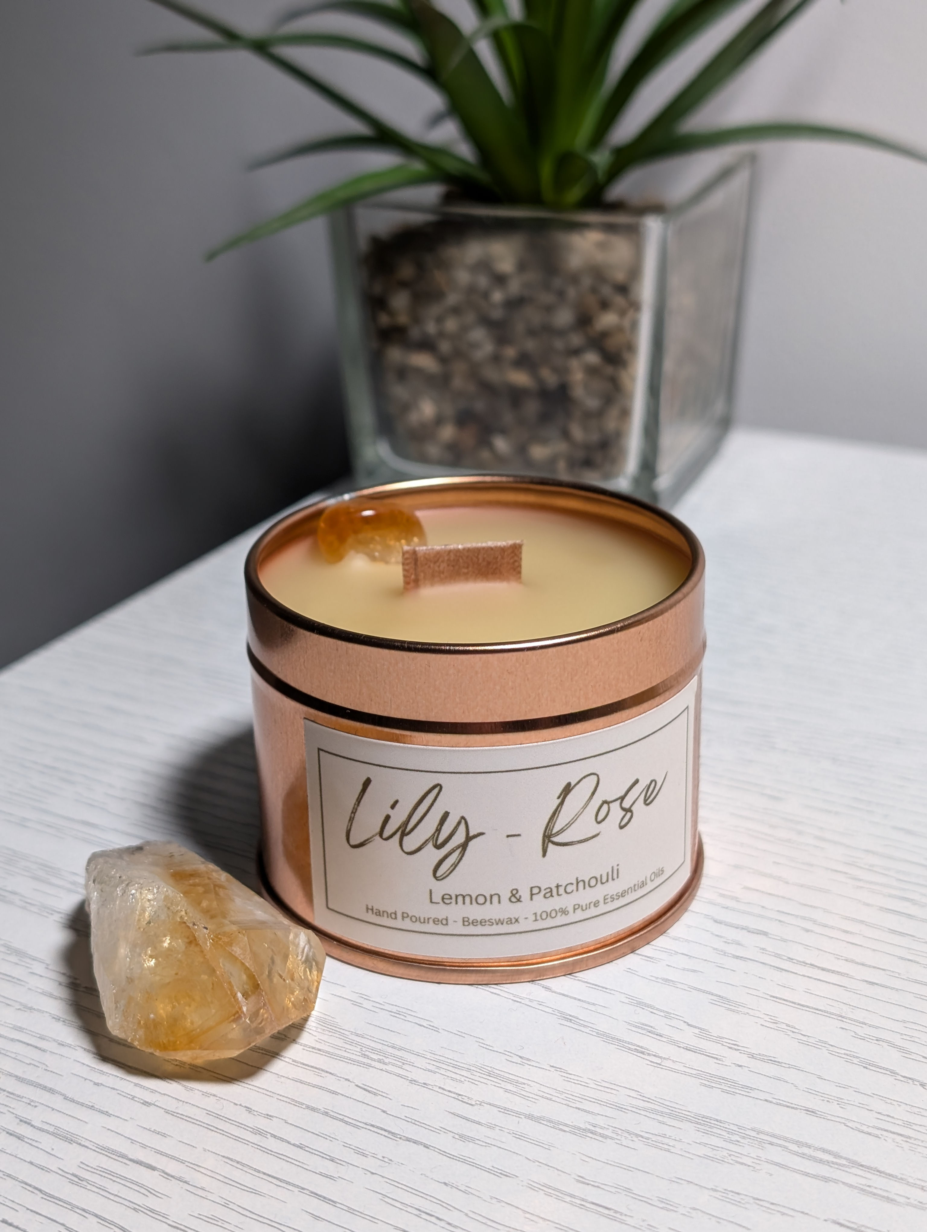 small lemon and patchouli candle