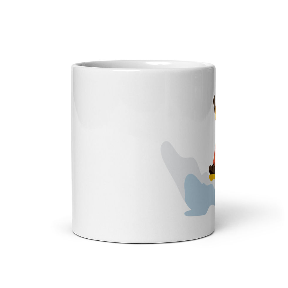 Thumbnail: Sporty Tan and Chestnut Hair Snowboarder White glossy mug