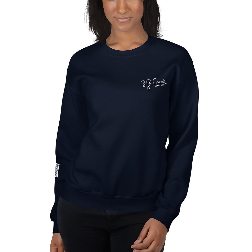 Thumbnail: Cursive and QR Big Creek Frocket Text Unisex Sweatshirt