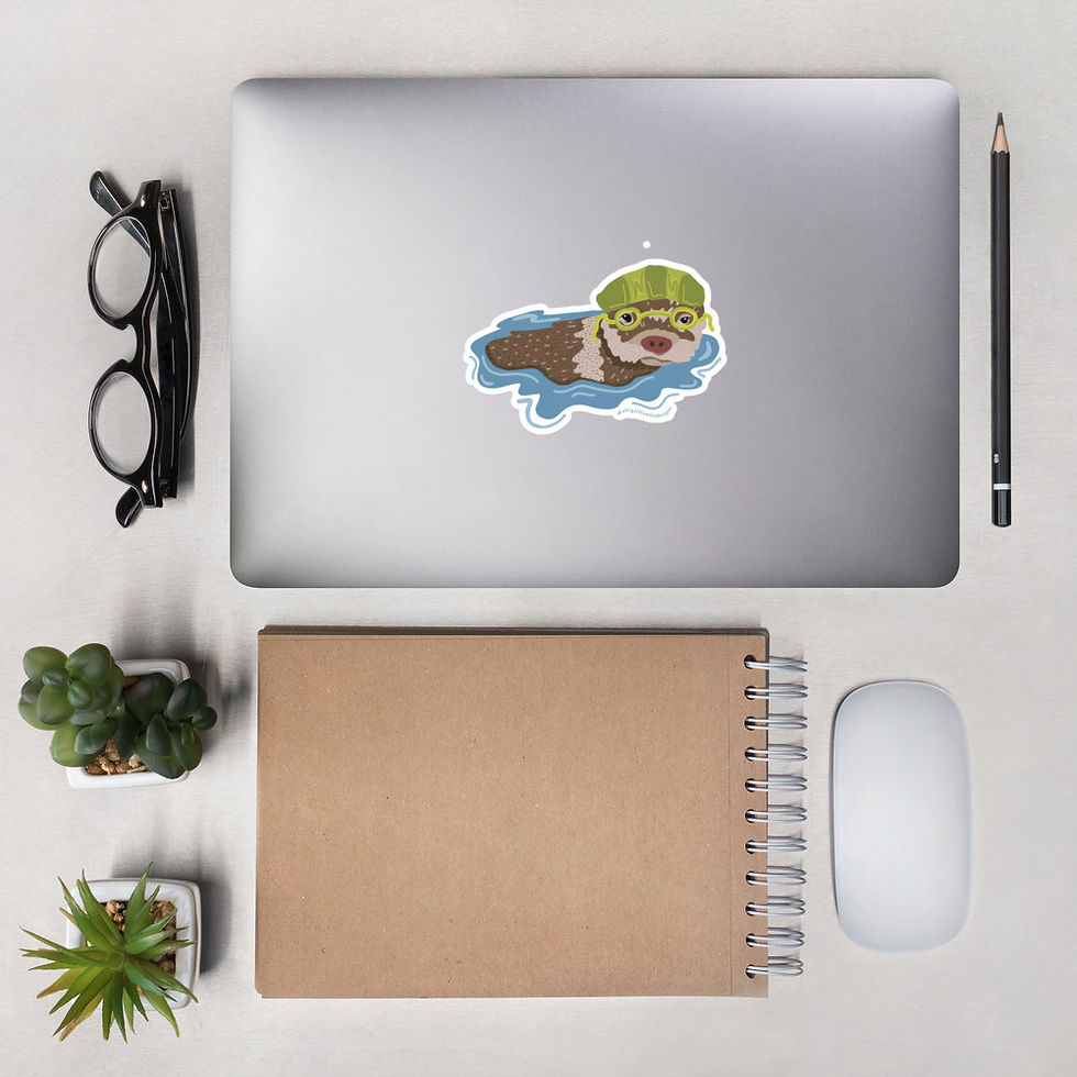 Thumbnail: Swimming Otter Bubble-free stickers