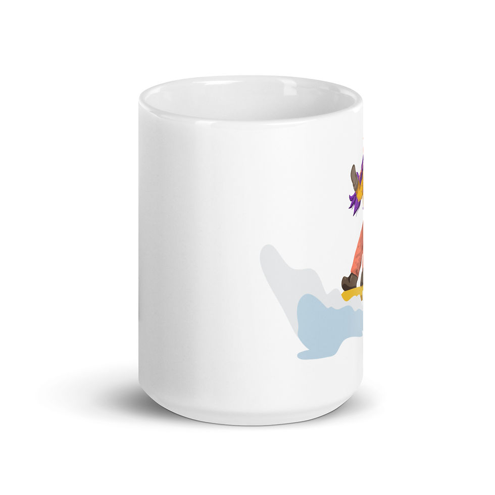 Thumbnail: Tan and Purple Hair Snowboarder White glossy mug