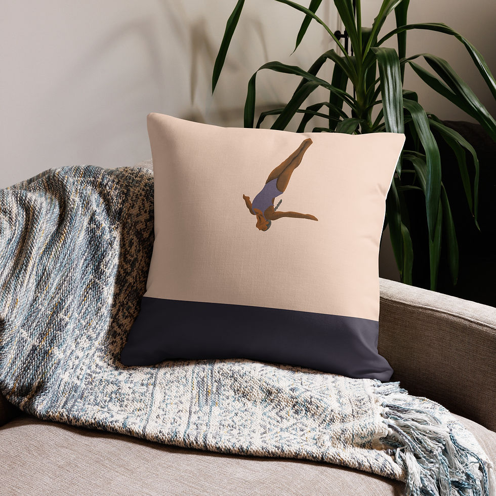 Thumbnail: Cream and Lilac Dive Premium Pillow