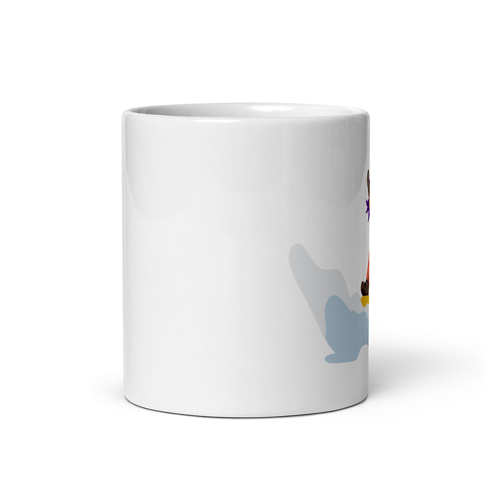 Thumbnail: Tan and Purple Hair Snowboarder White glossy mug