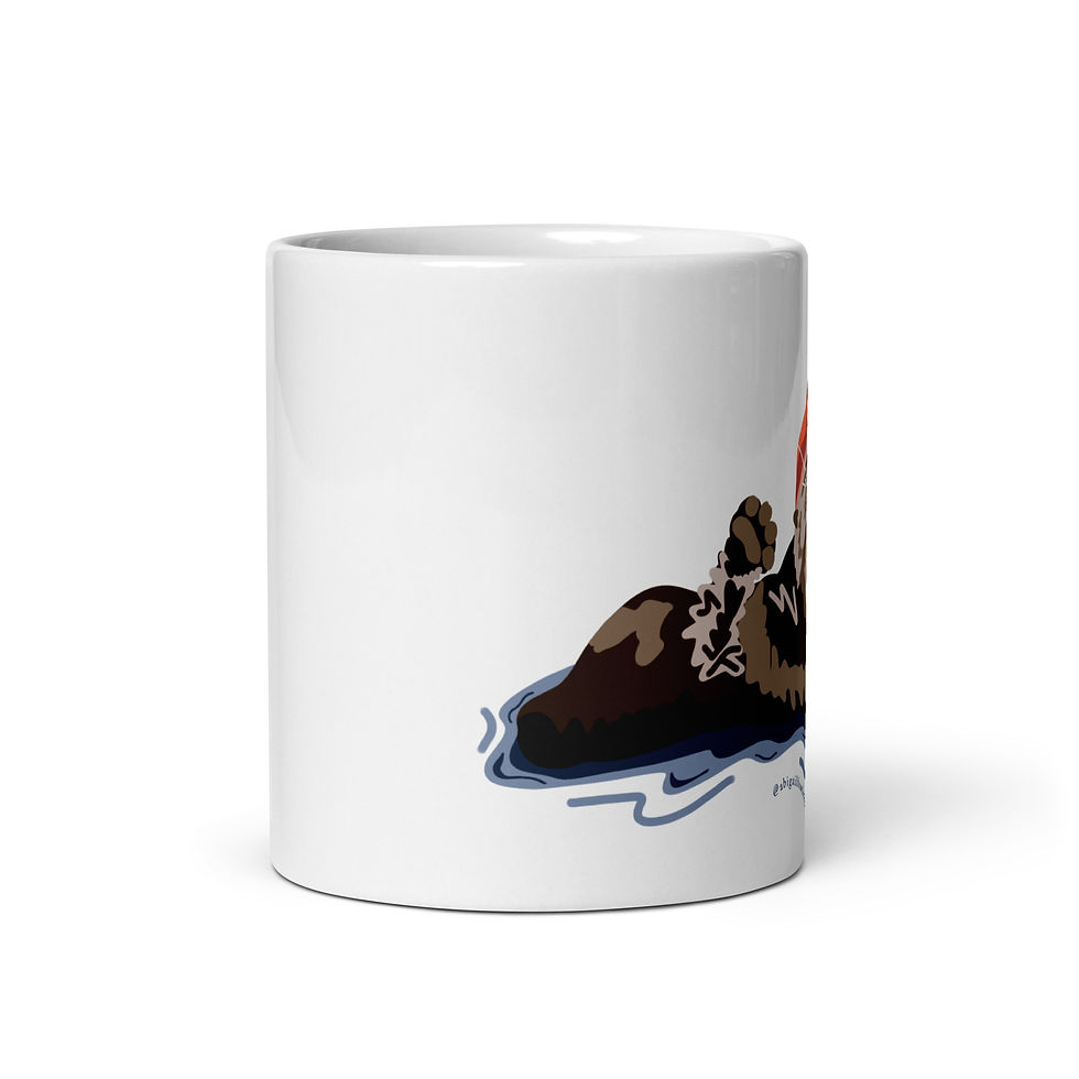 Thumbnail: Sleepy Otter White glossy mug