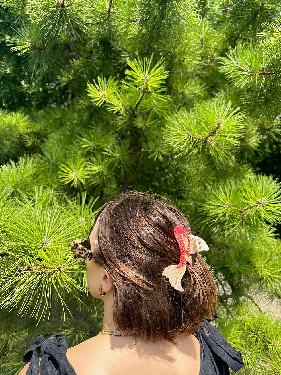 Thumbnail: Hand-Painted Koi Fish Claw Hair Clip | Eco-Friendly