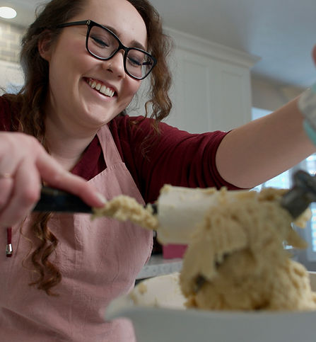 The Madd Baker mixes a batch of sugar cookie dough.