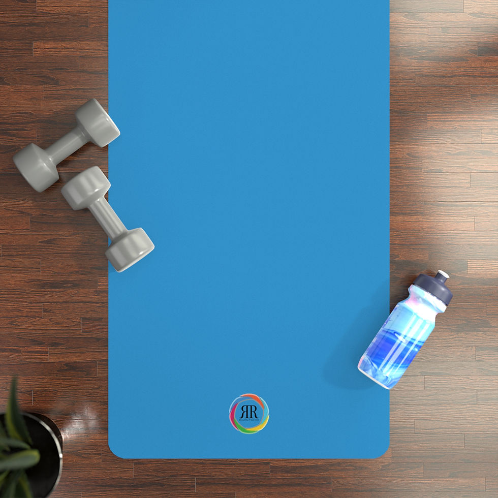 Thumbnail: Non-Slip Rubber Yoga Mat — Blue Reversible Grip Mat for Home & Studio