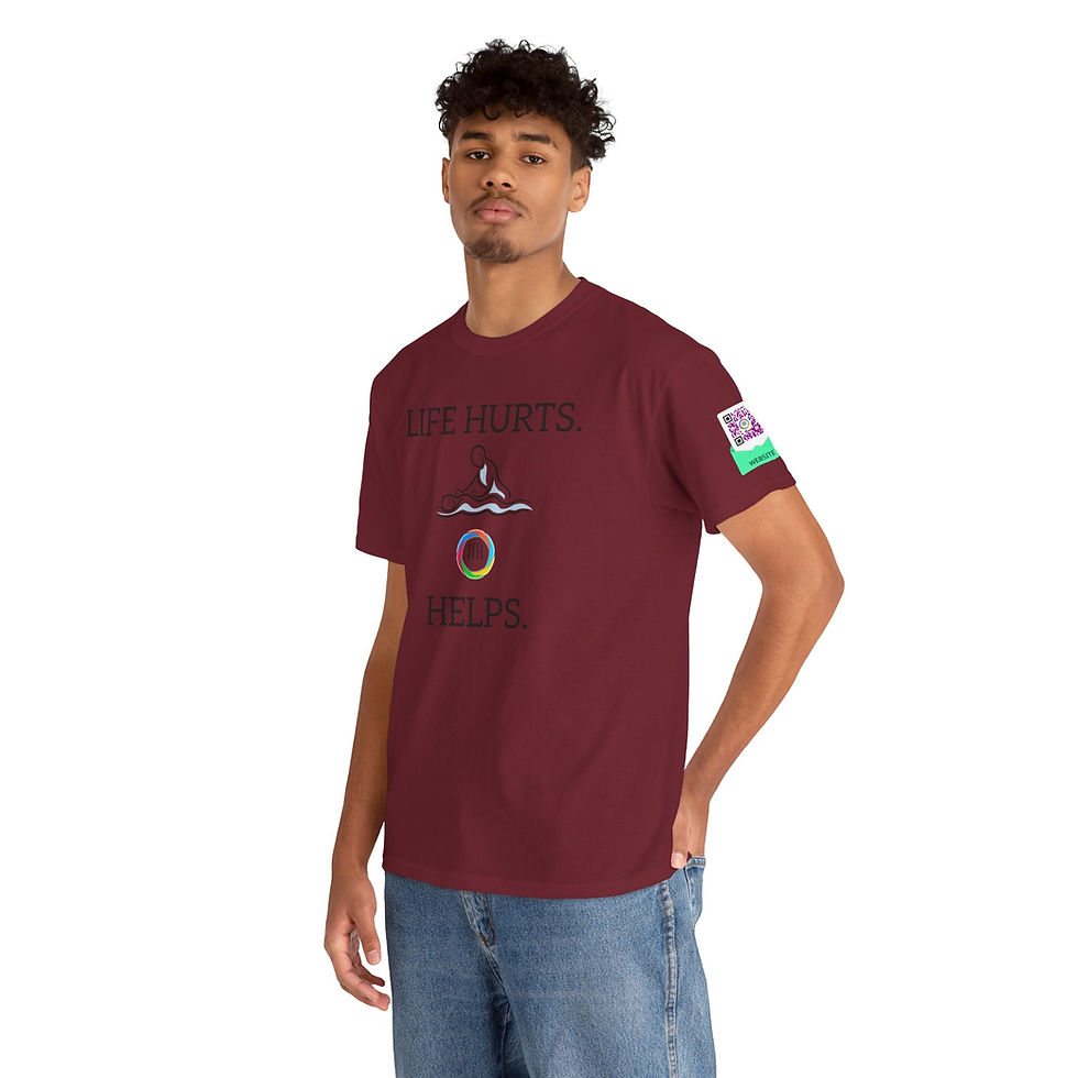 Thumbnail: Life Hurts. Helps. Tee — Inspirational Mental Health Awareness T-Shirt