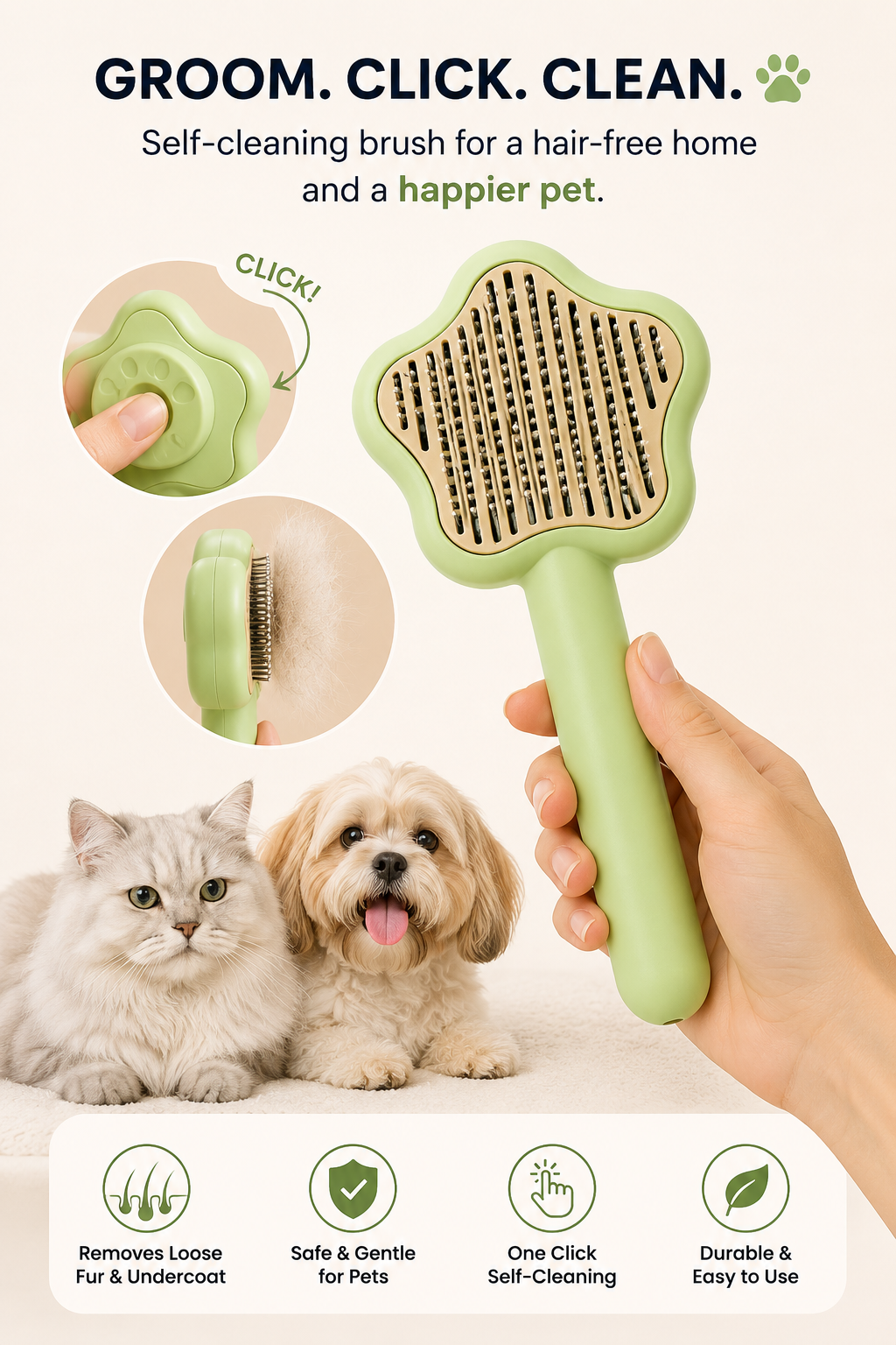 PetGyn FurGlide™ Self-Cleaning Pet Brush