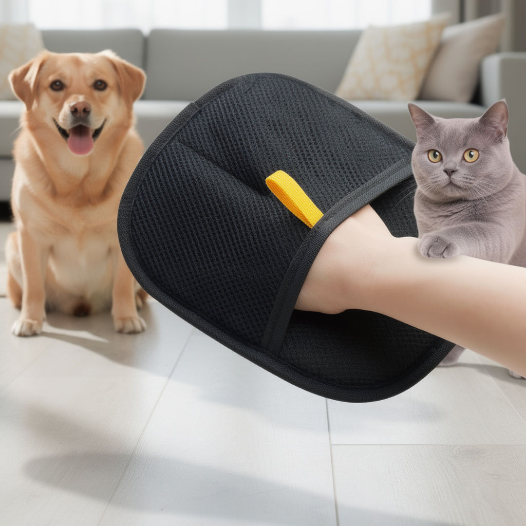 Pet Hair Removal Glove – Gentle Deshedding Grooming Mitt for Dogs & Cats
