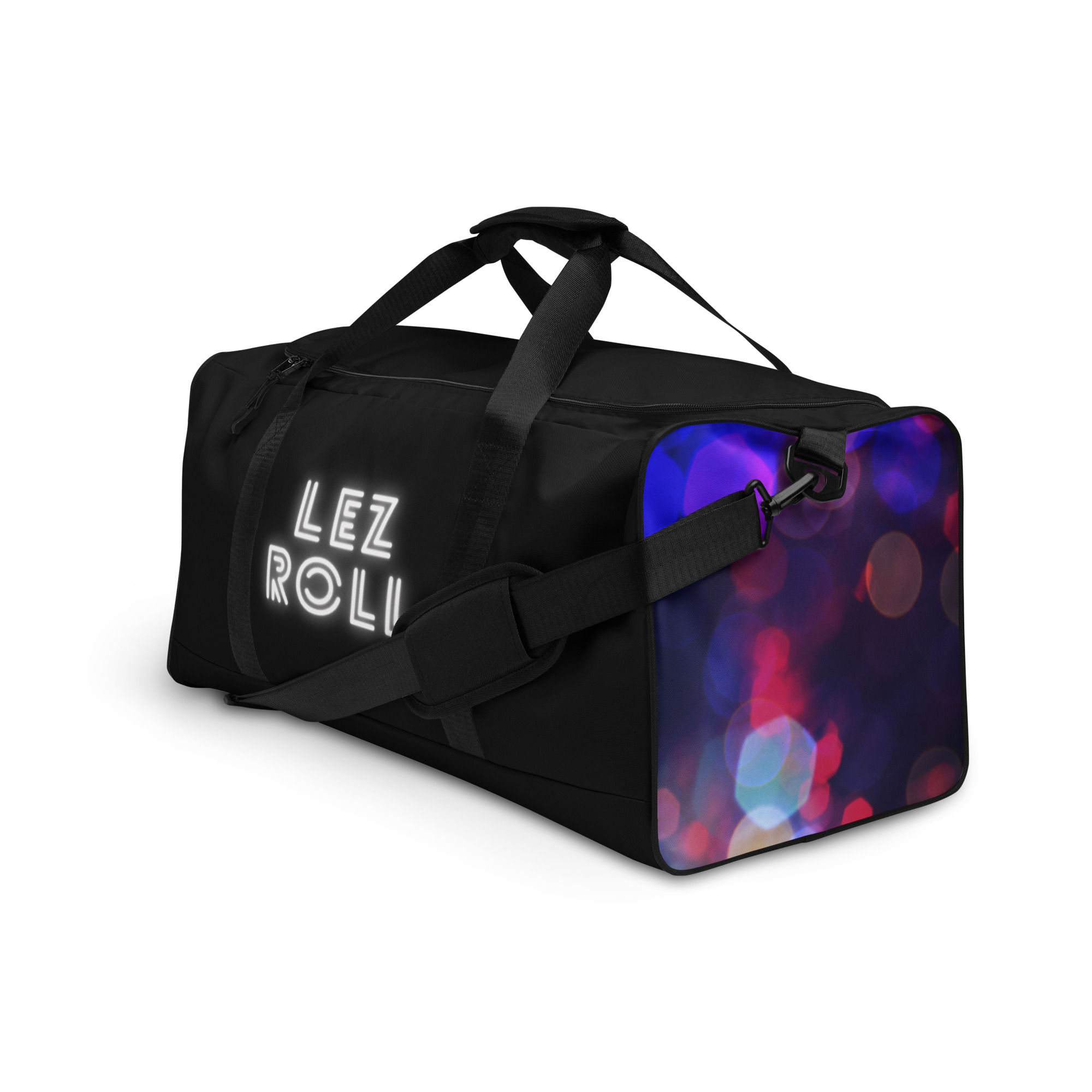 Lez Roll Radio Logo: Duffle Bag (Black)