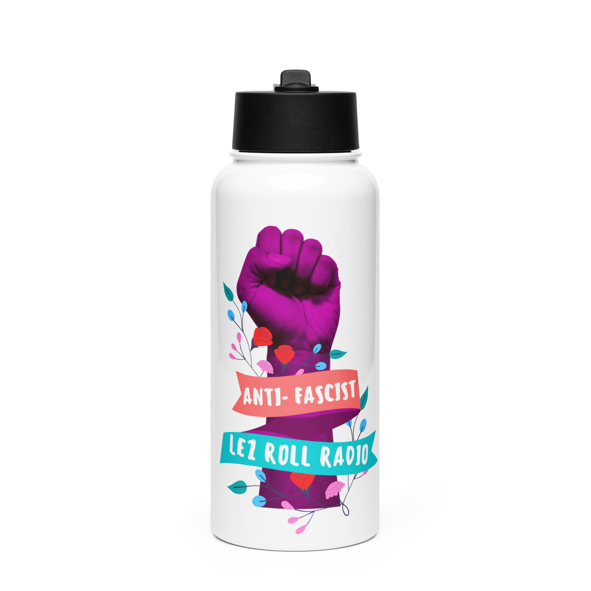 Anti-Fascist (V.2): Stainless Steel Water Bottle