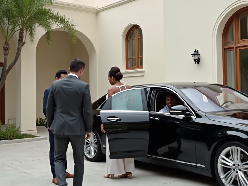 Luxury wedding chauffeur car decorated for bridal party in Perth